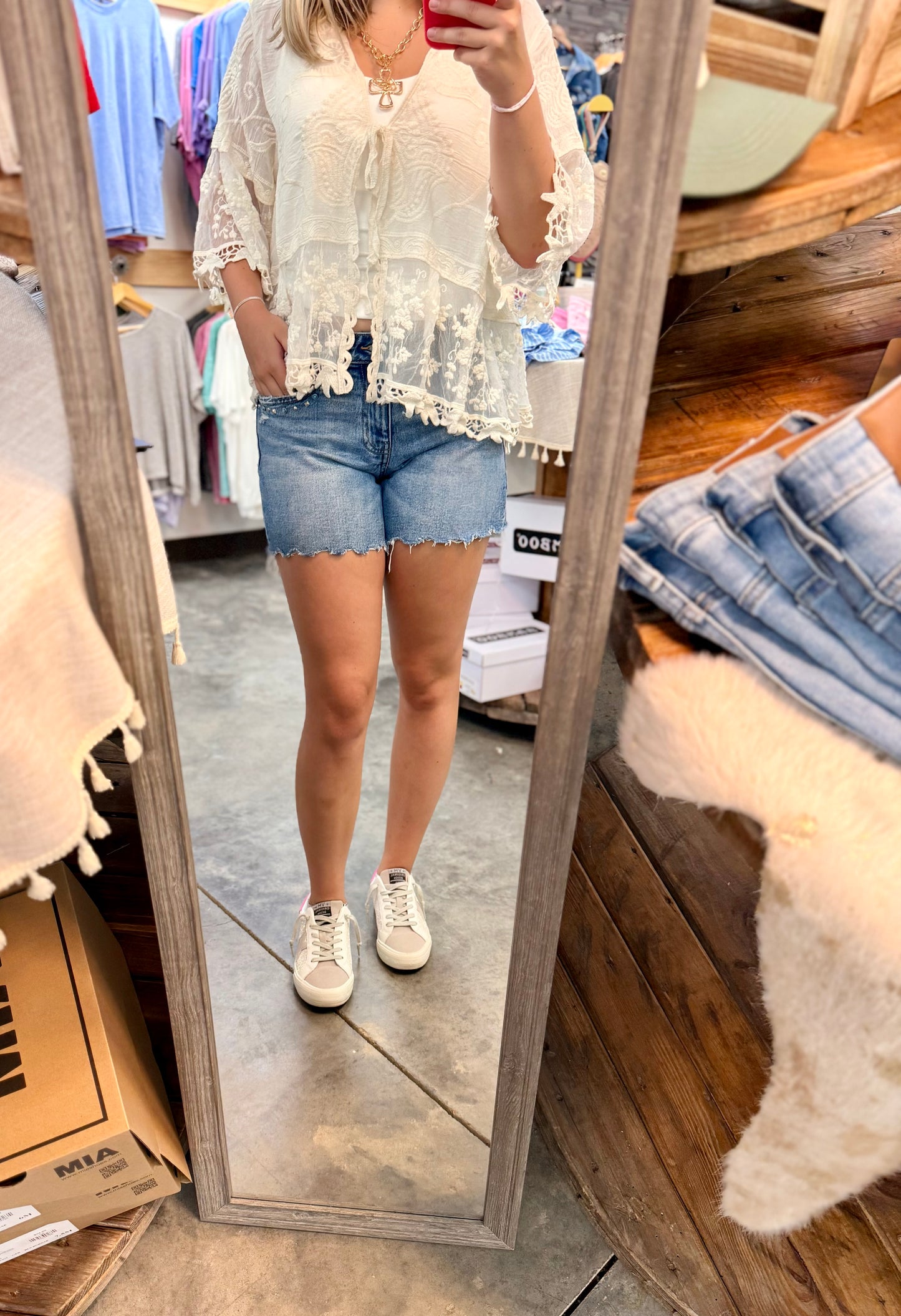 Cream Lace Pullover