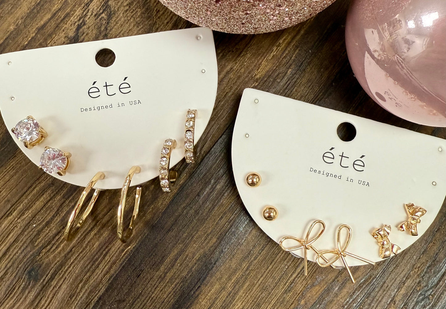 Gold Earring Set of 3