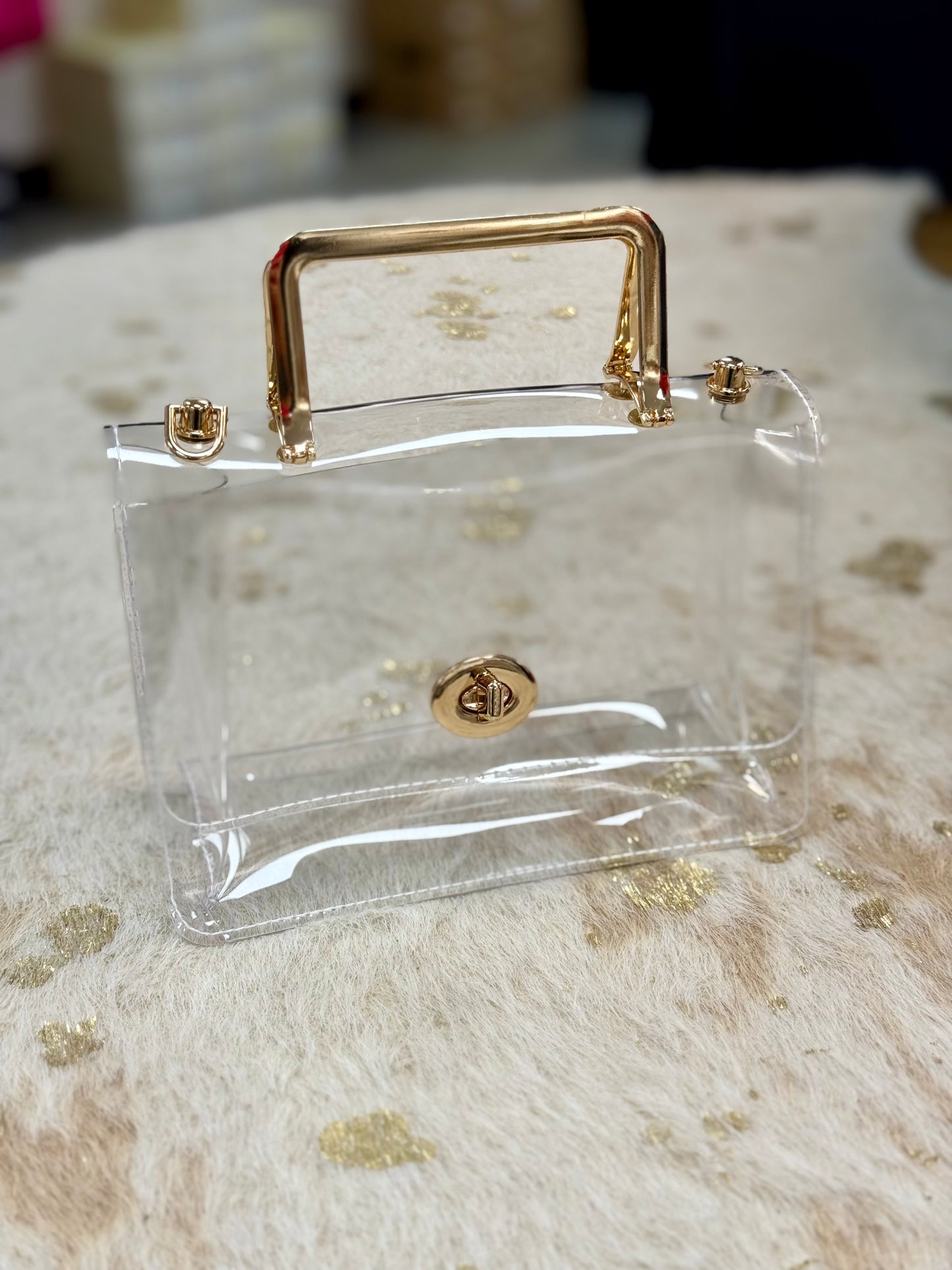 Clear & Gold Game Day Purse