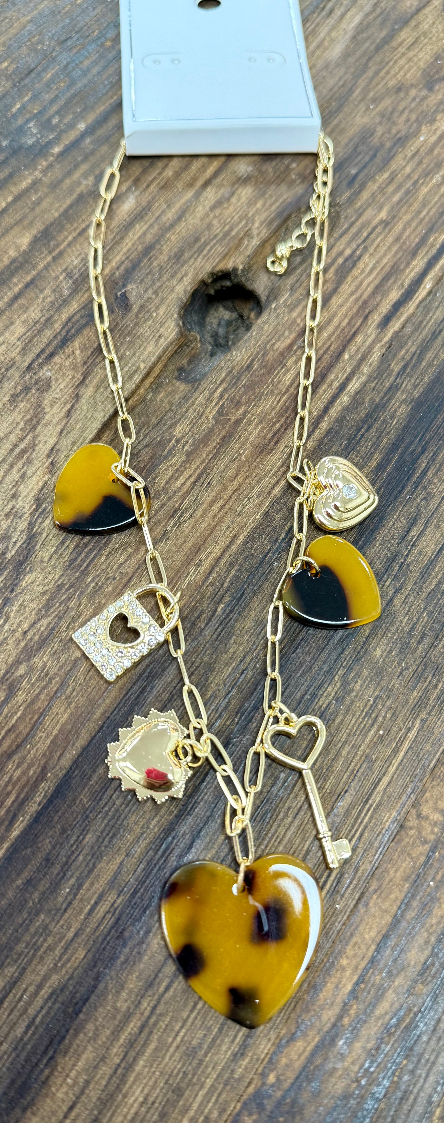 Tortoise Heart & Key Chains