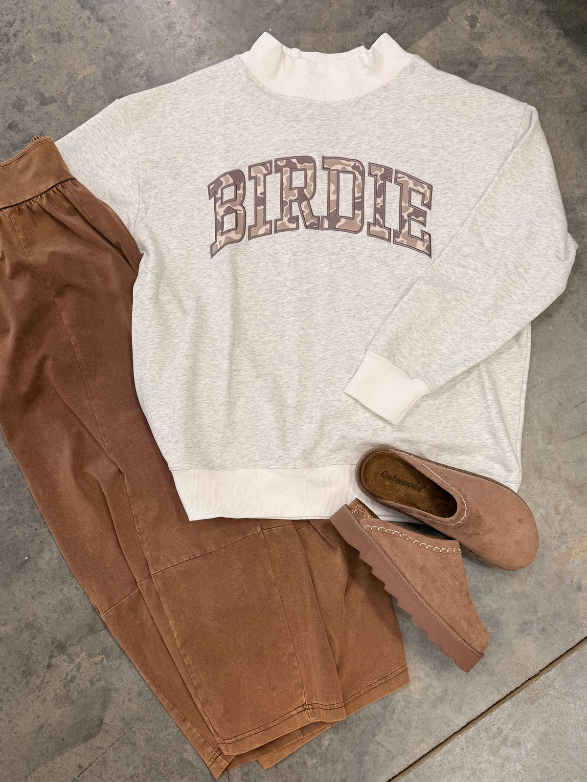 Camo Birdie Mock Neck Sweater