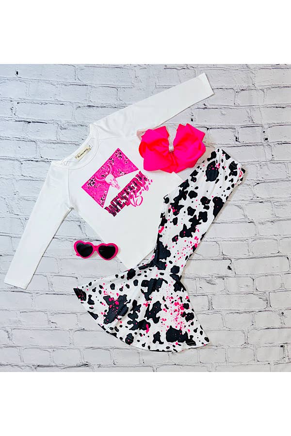"WESTERN BARBIE" Cow Print 2 Piece Set