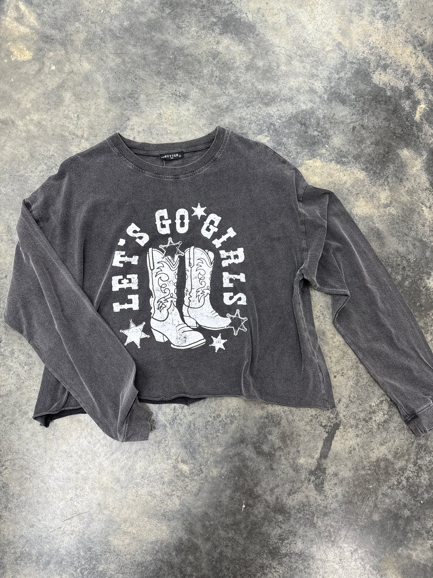 Let’s Go Girls Longsleeve Crop - Vintage Wash