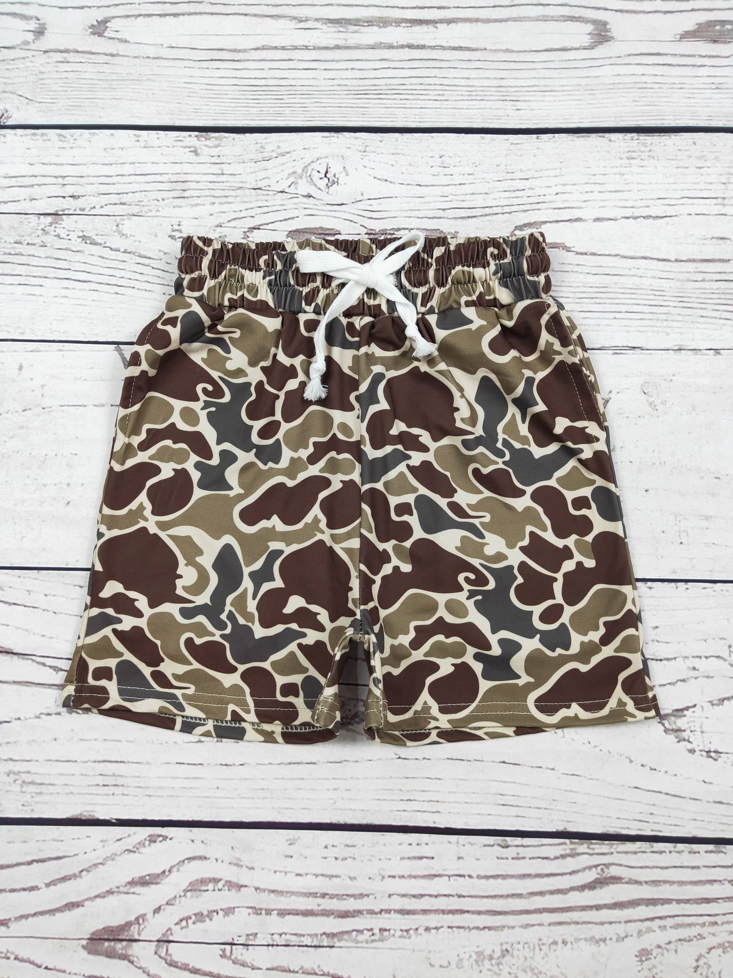 Boys Camo Shorts - Brown , Green & Tan