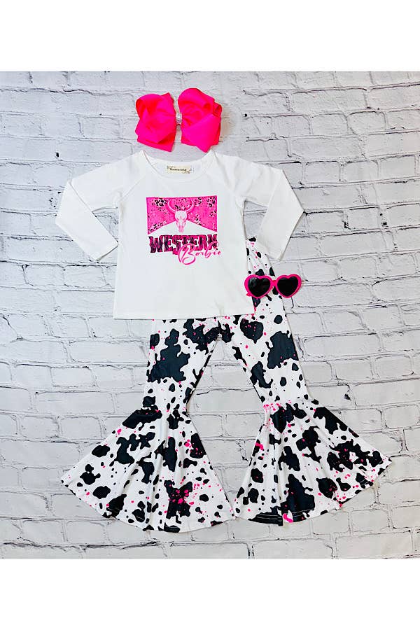 "WESTERN BARBIE" Cow Print 2 Piece Set