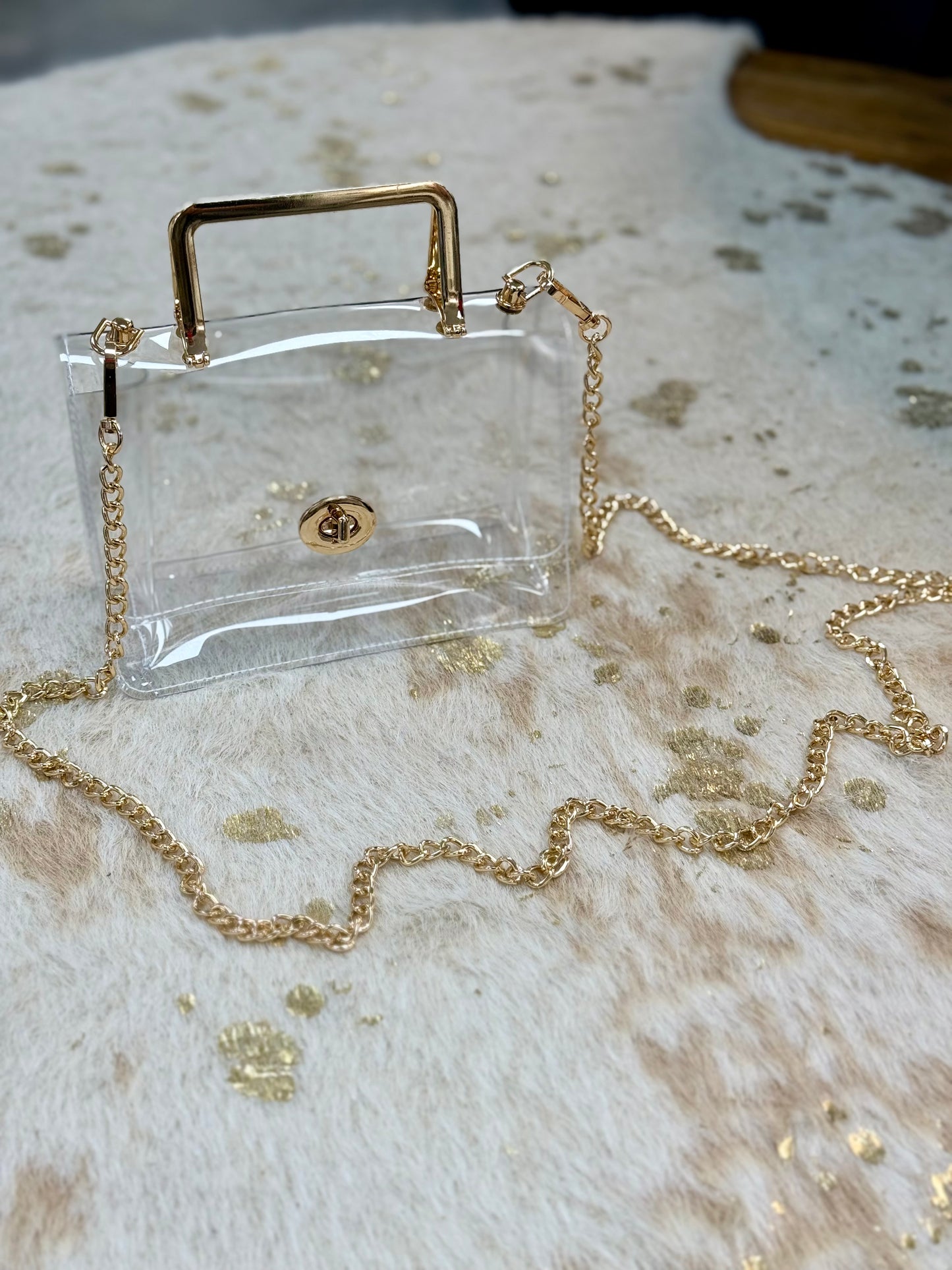 Clear & Gold Game Day Purse