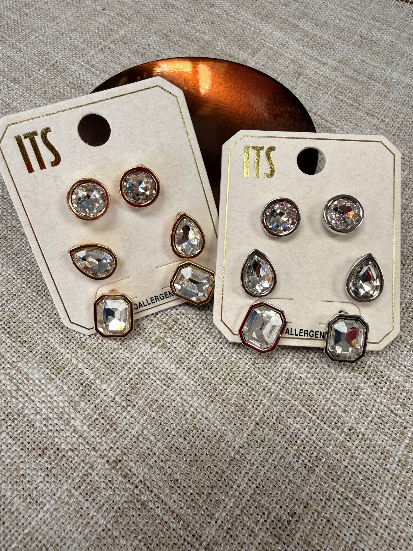 Crystal Trio stud sets