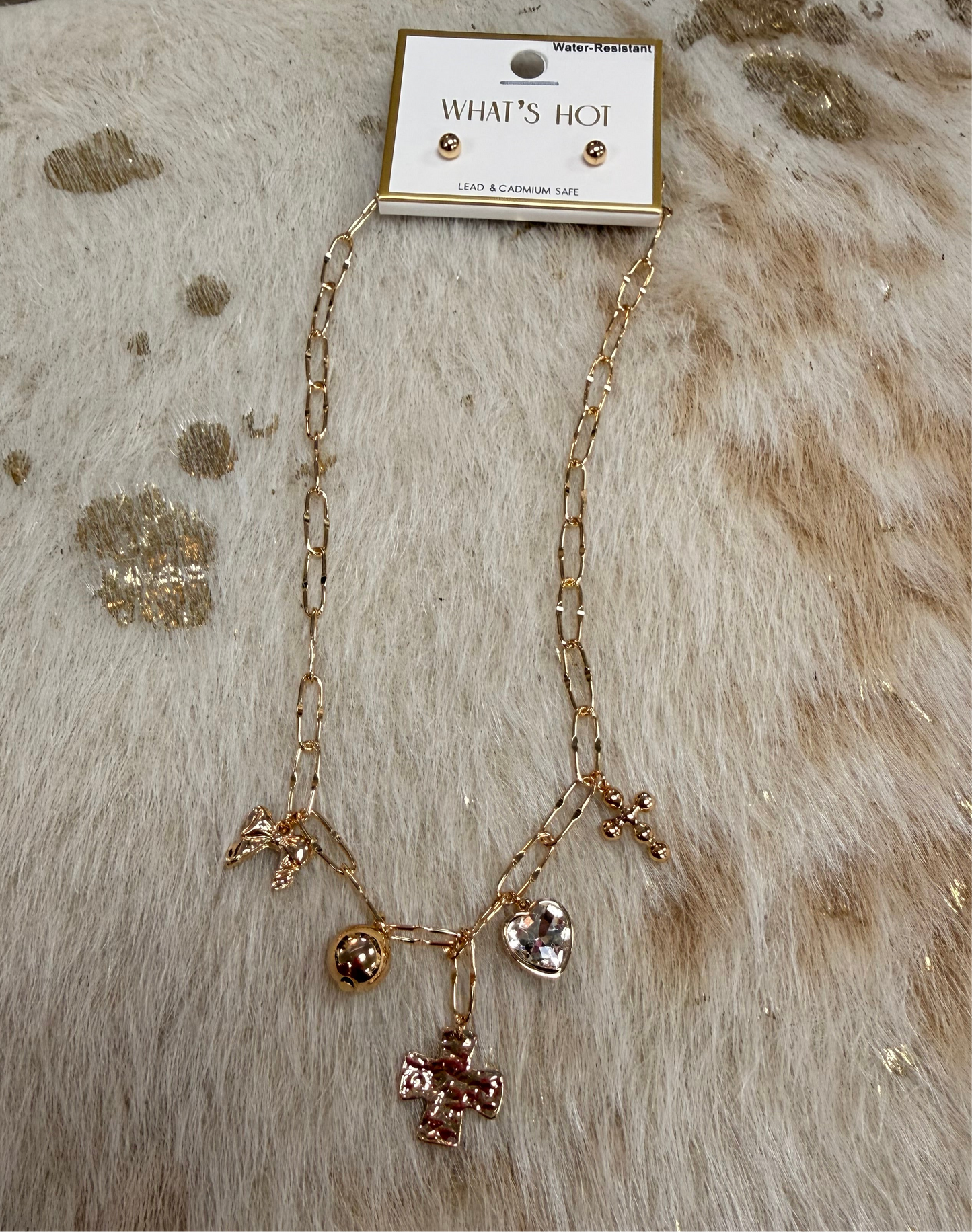 Multi-Charm Necklace & Earrings