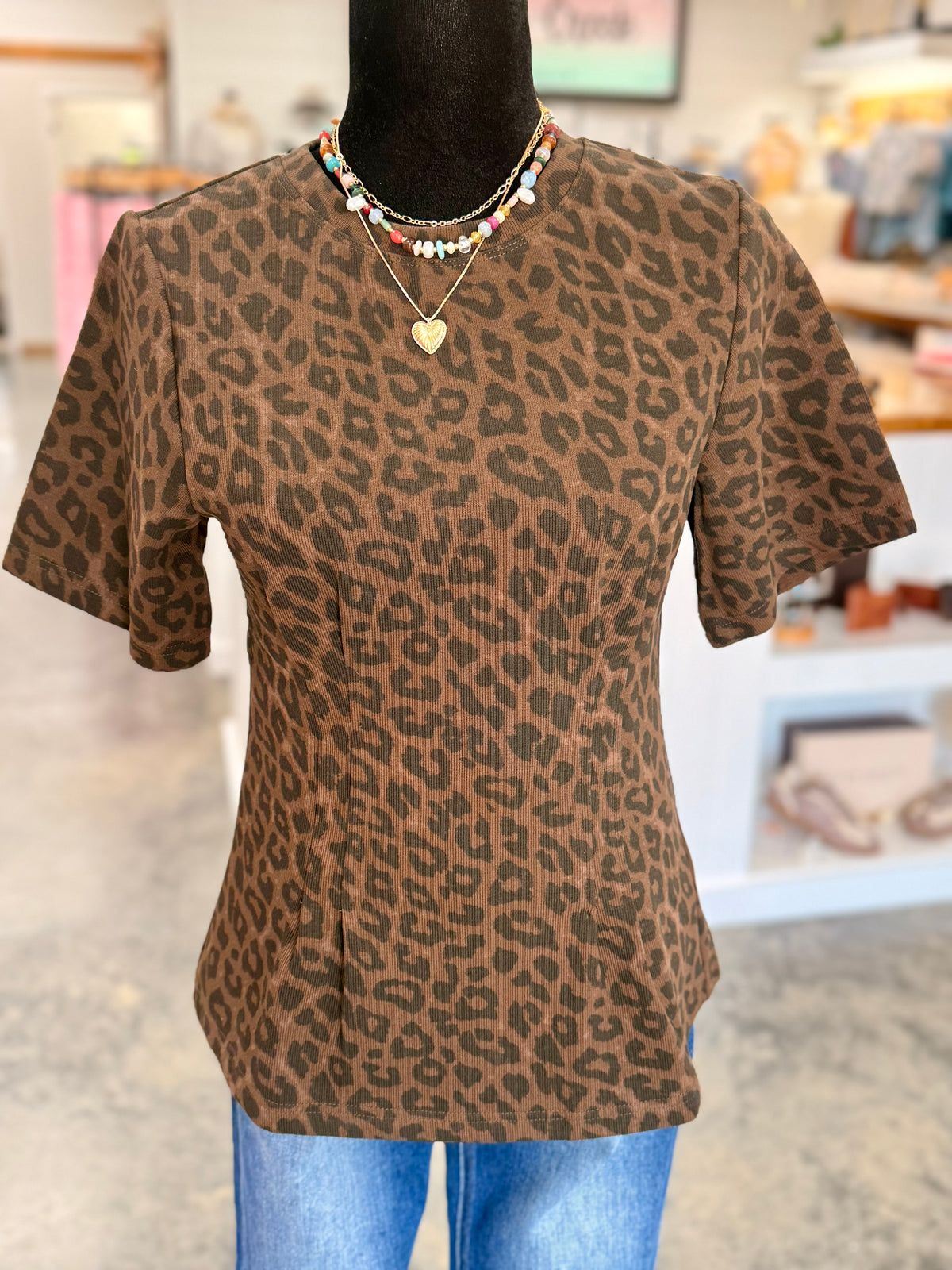 Mocha Leopard Top