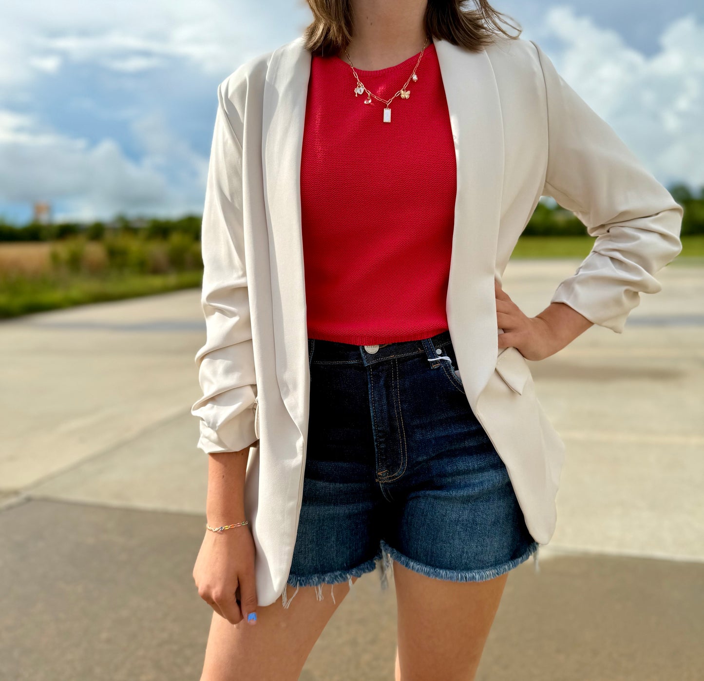 Raspberry Pop Knitted Crop