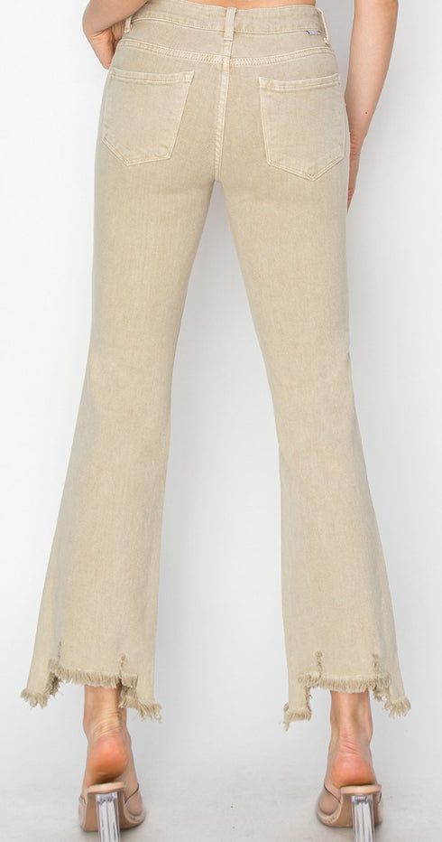 MID RISE STRAIGHT STEP HEM PANTS