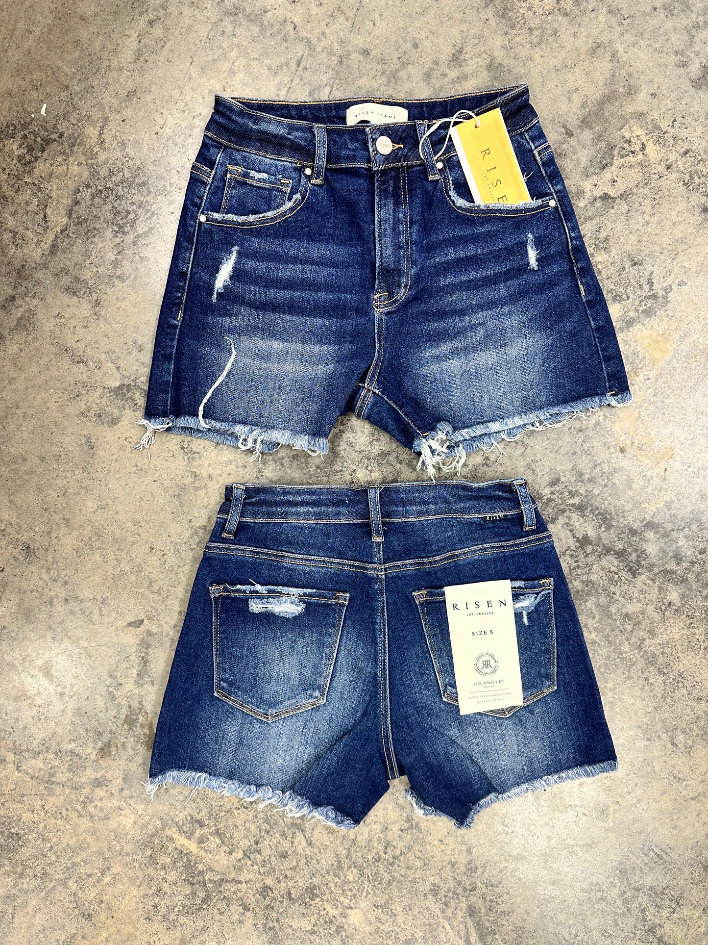 Stella High Rise Dark Wash Shorts