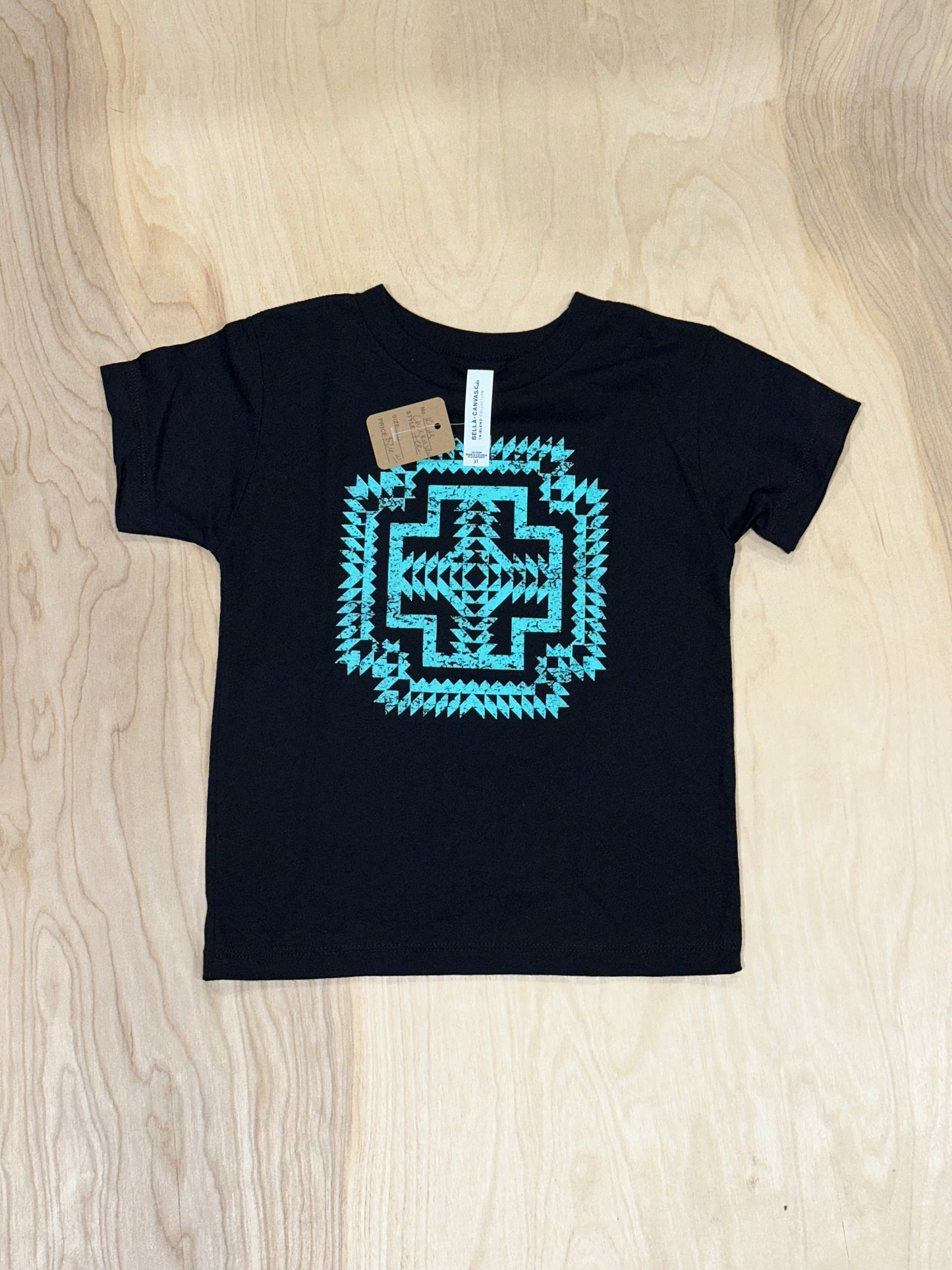 Short sleeve black & teal shirt