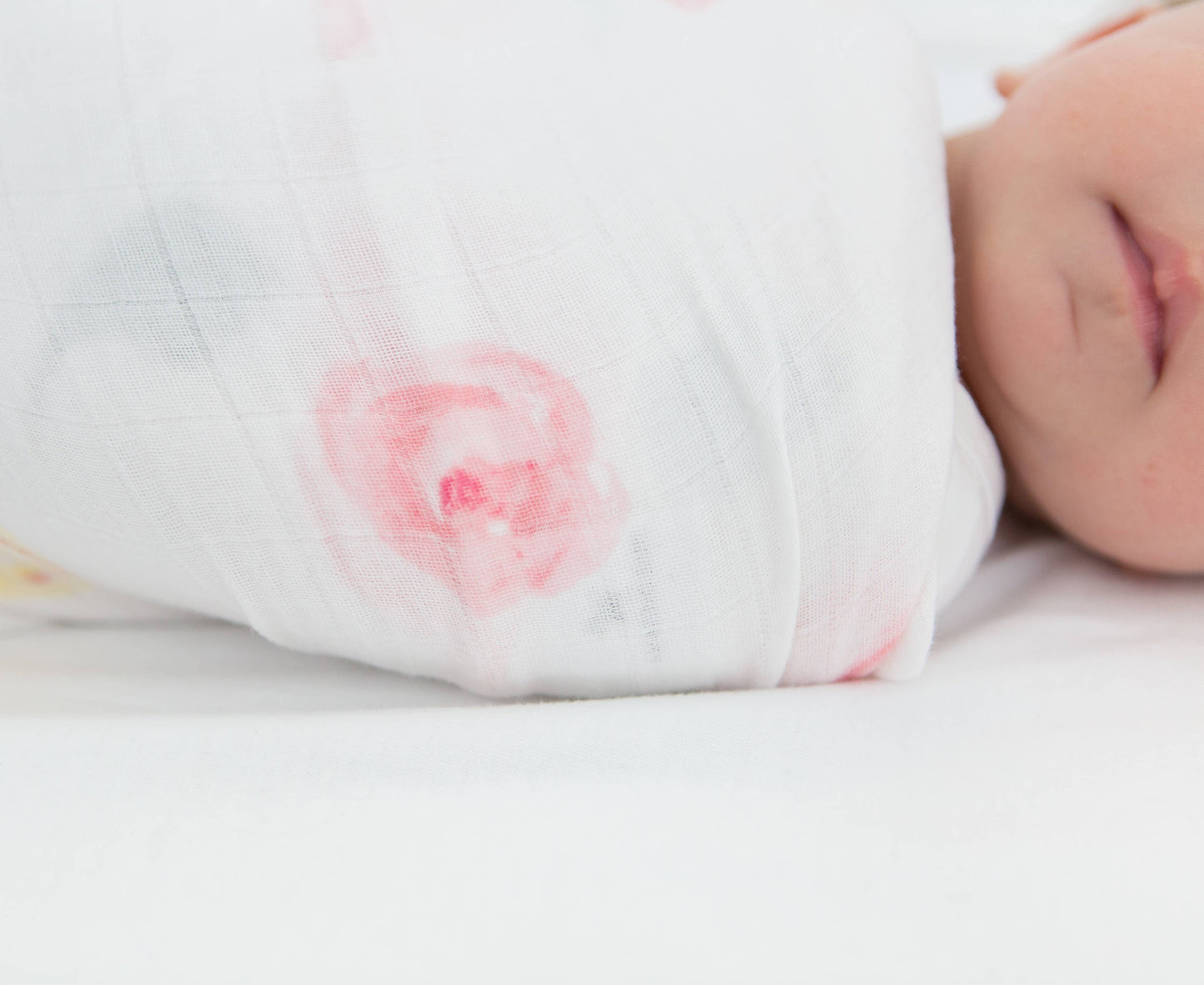 Watercolor Roses Muslin Swaddle Blanket, Premium Cotton