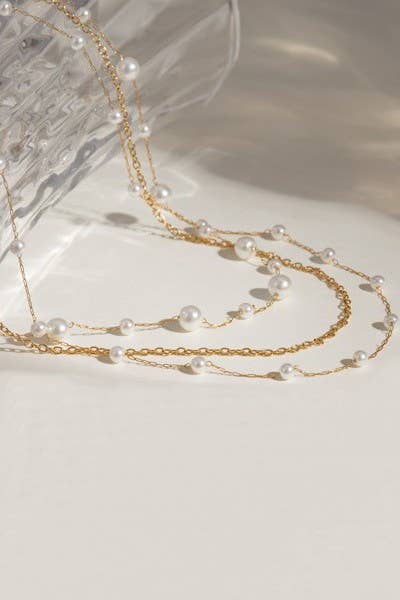 18K STAINLESS STEEL TARNISH FREE LAYERED NECKLACE | 40NK9551