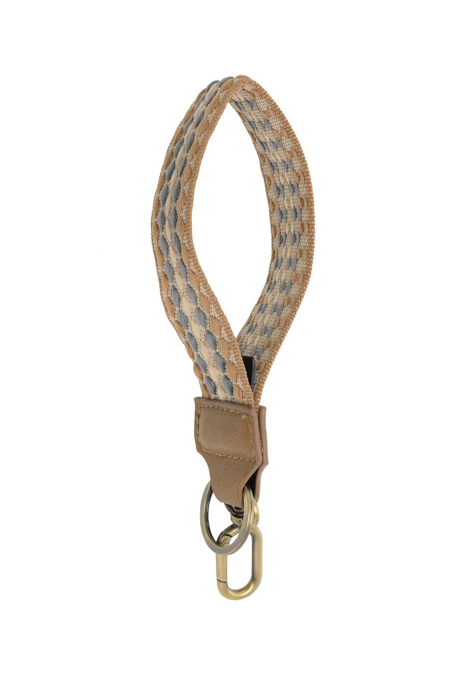 Soft Natural Dotted Stripe Easy Find Wristlet
