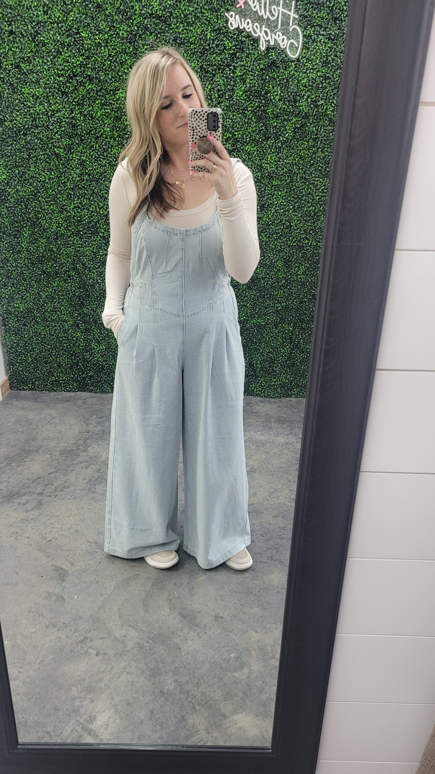 Mineral Wash Denim Jumpsuit