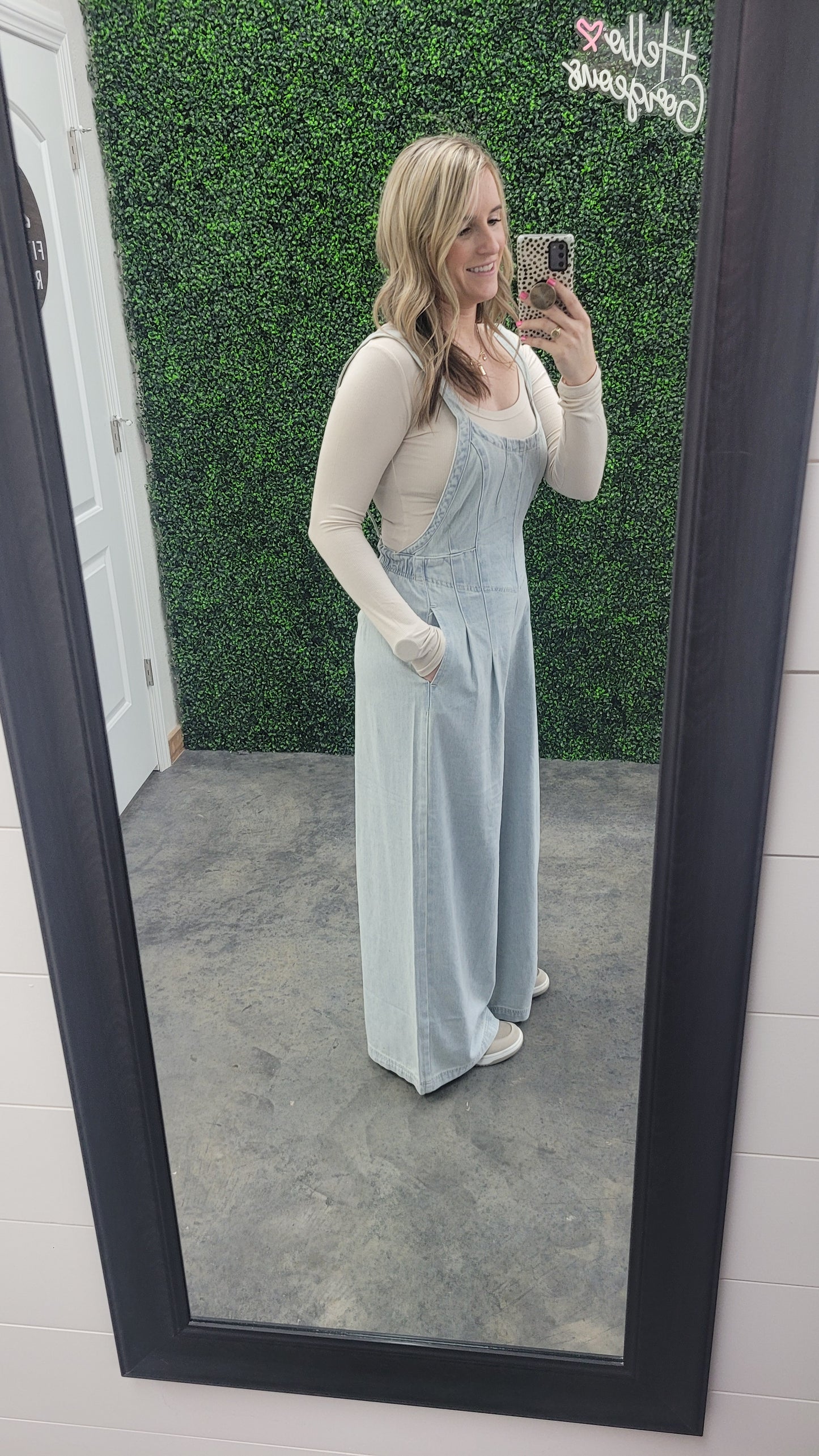 Mineral Wash Denim Jumpsuit