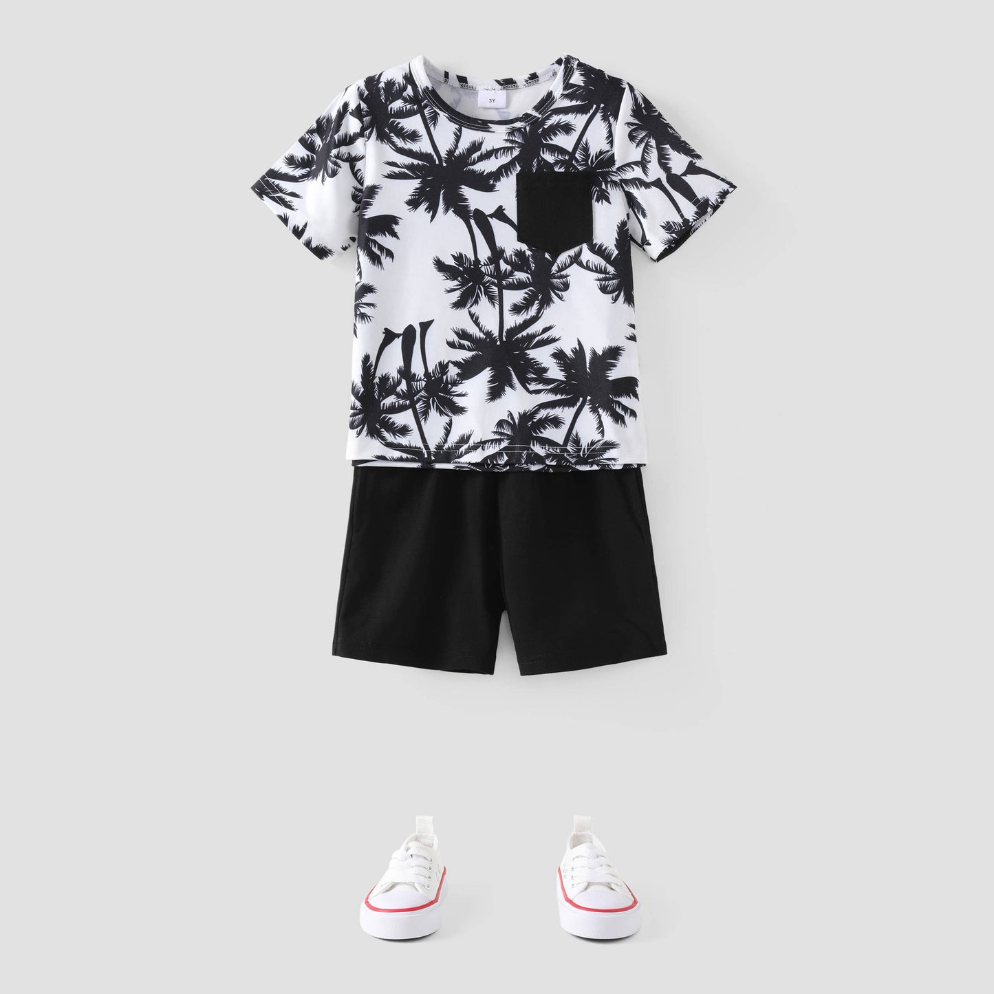 Toddler Boy 2pcs Tropical Plant Pattern Tee & Shorts
