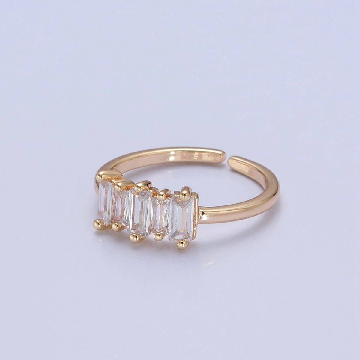 16K Gold Filled Minimalist Gold Baguette Stone Ring