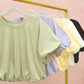 JERSEY BUBBLE SLEEVE TOP