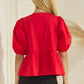Poppi Front Tie Ribbon Blouse