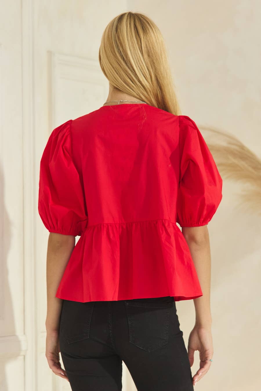 Poppi Front Tie Ribbon Blouse