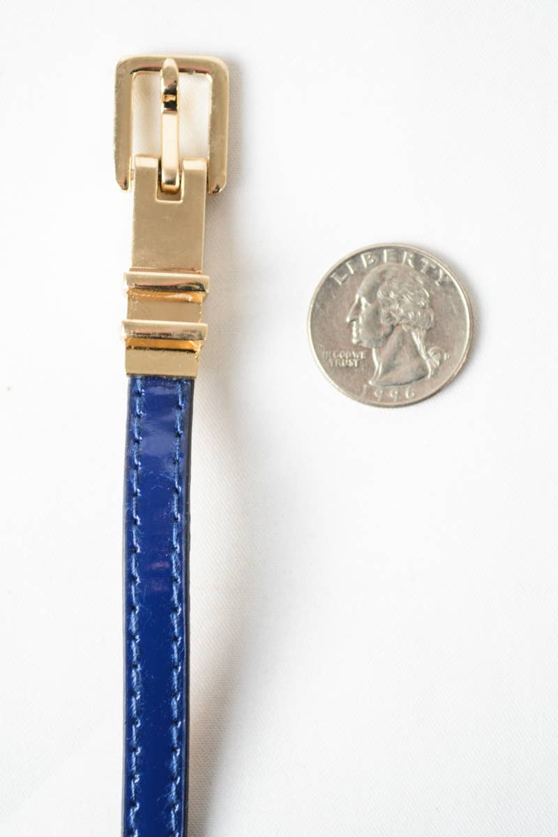 Ultra Skinny Square Buckle Belt