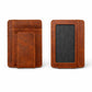 Leather Card Holder with Money Clip Minimalist Pocket wallet