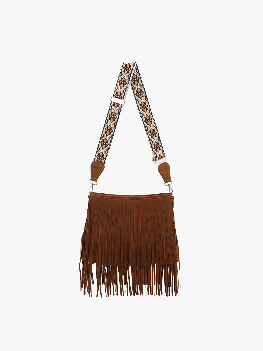 Sadie Suede Fringe Crossbody w/ Guitar Strap