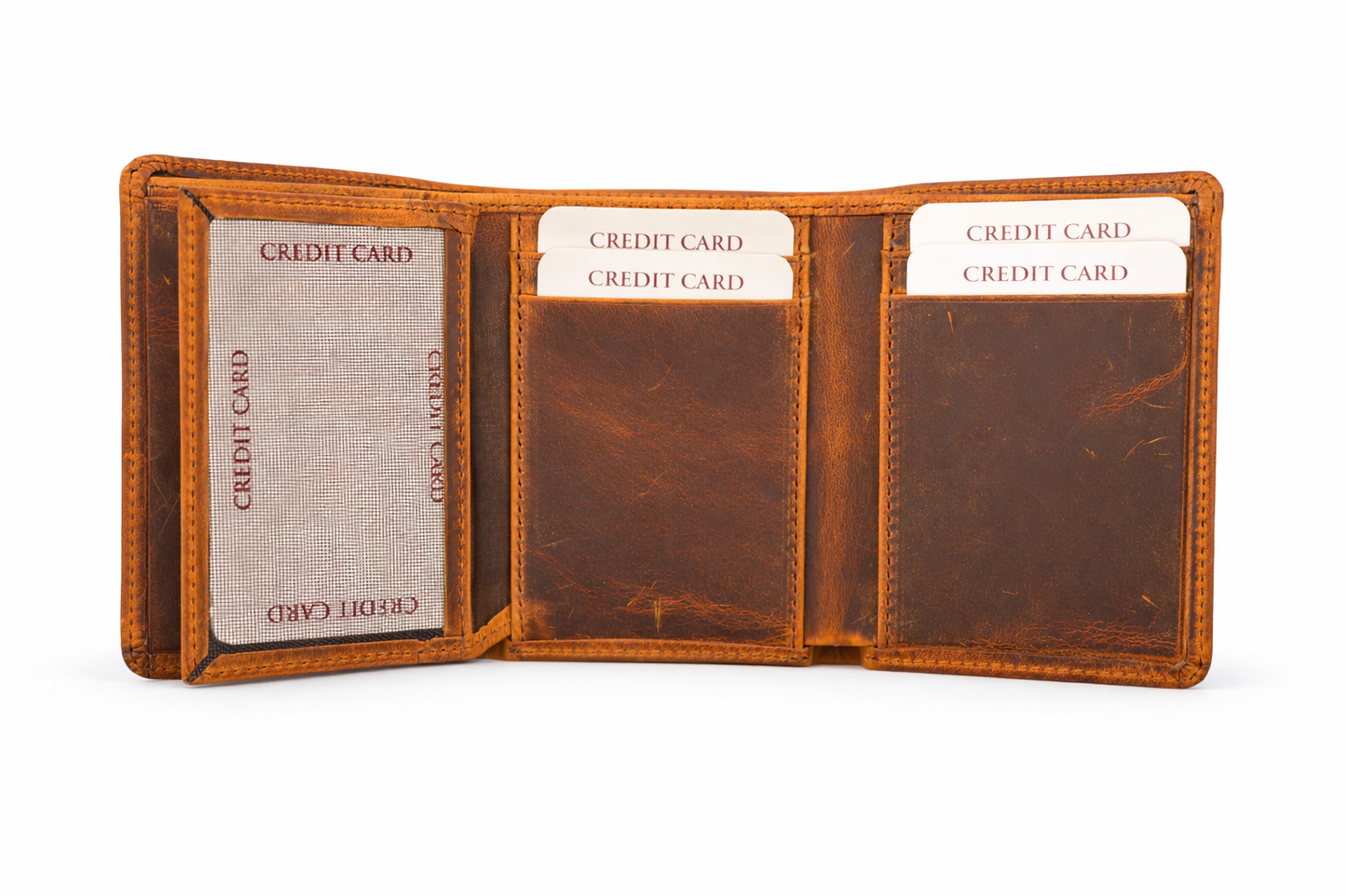 Leather Wallet for Men Handcrafted Distressed Trifold Wallet