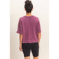 Mineral Wash Waffle Knit Pocket Top