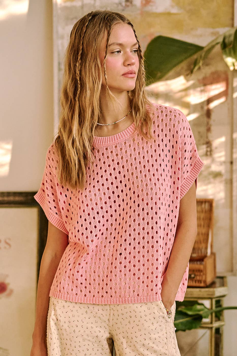 Sugarblush Eyelet Top