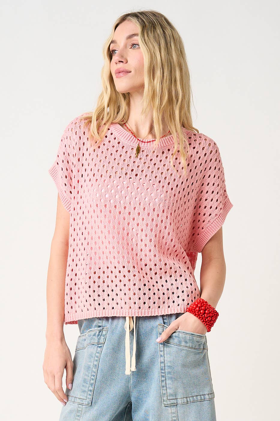 Sugarblush Eyelet Top