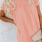 Gathered Ruffled Dotted Top