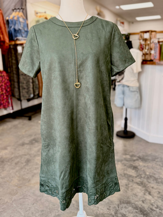 Olive You More Suede Dress