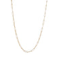 Tarnish Resistant Gold Plated Textured Paperclip Necklace