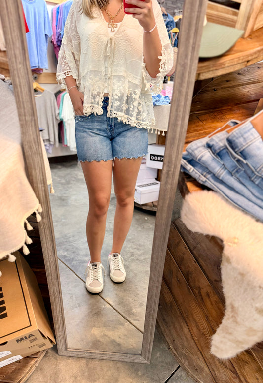 Cream Lace Pullover