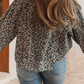 LDC Leopard Print Corduroy Irregular Hem Buttoned Jacket