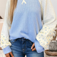 LDC Spring Knit Color Block Floral Patchwork Long Sleeve Top