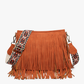 Sadie Suede Fringe Crossbody w/ Guitar Strap