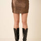 METALLIC FOIL MINI SKIRT