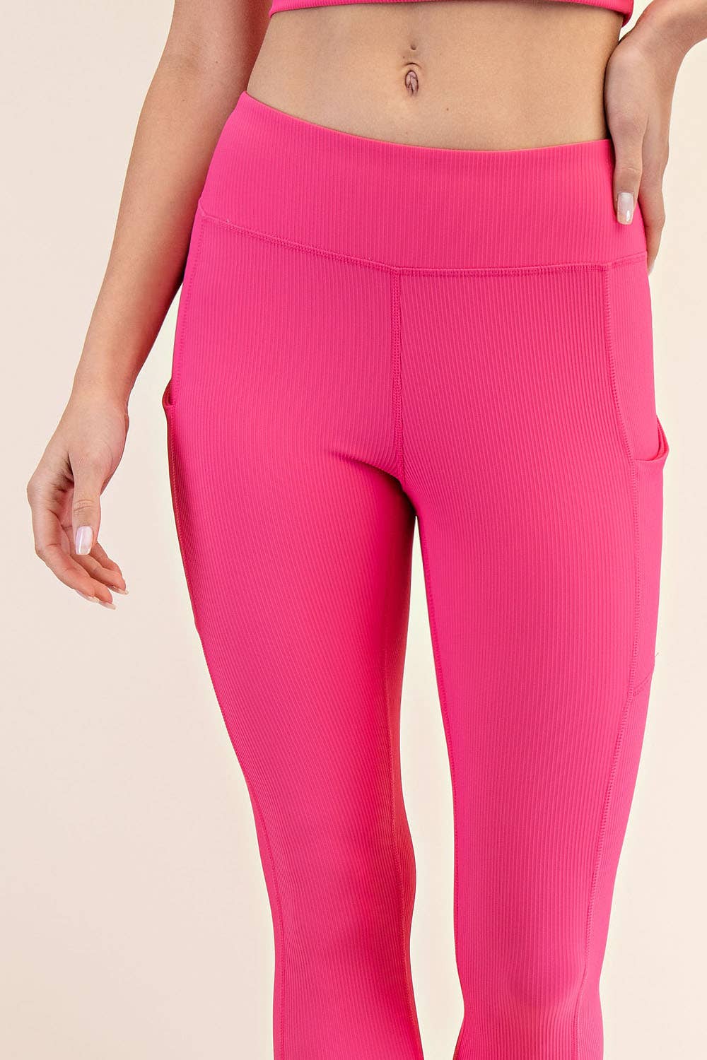 Rib Yoga Leggings with Side Pocket
