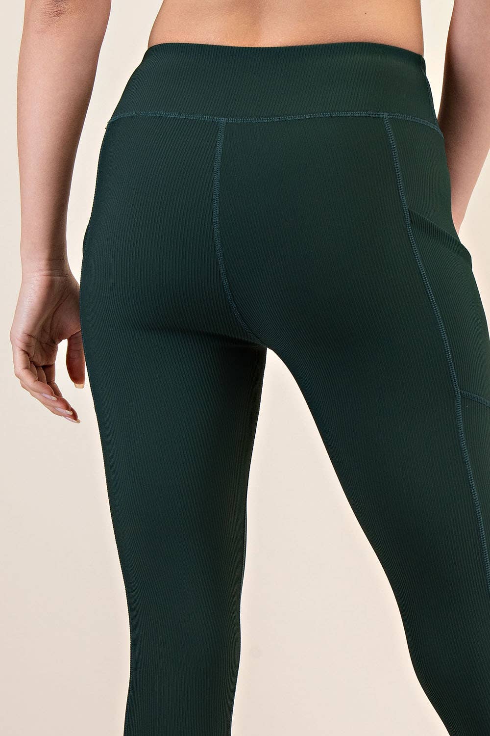 Rib Yoga Leggings with Side Pocket