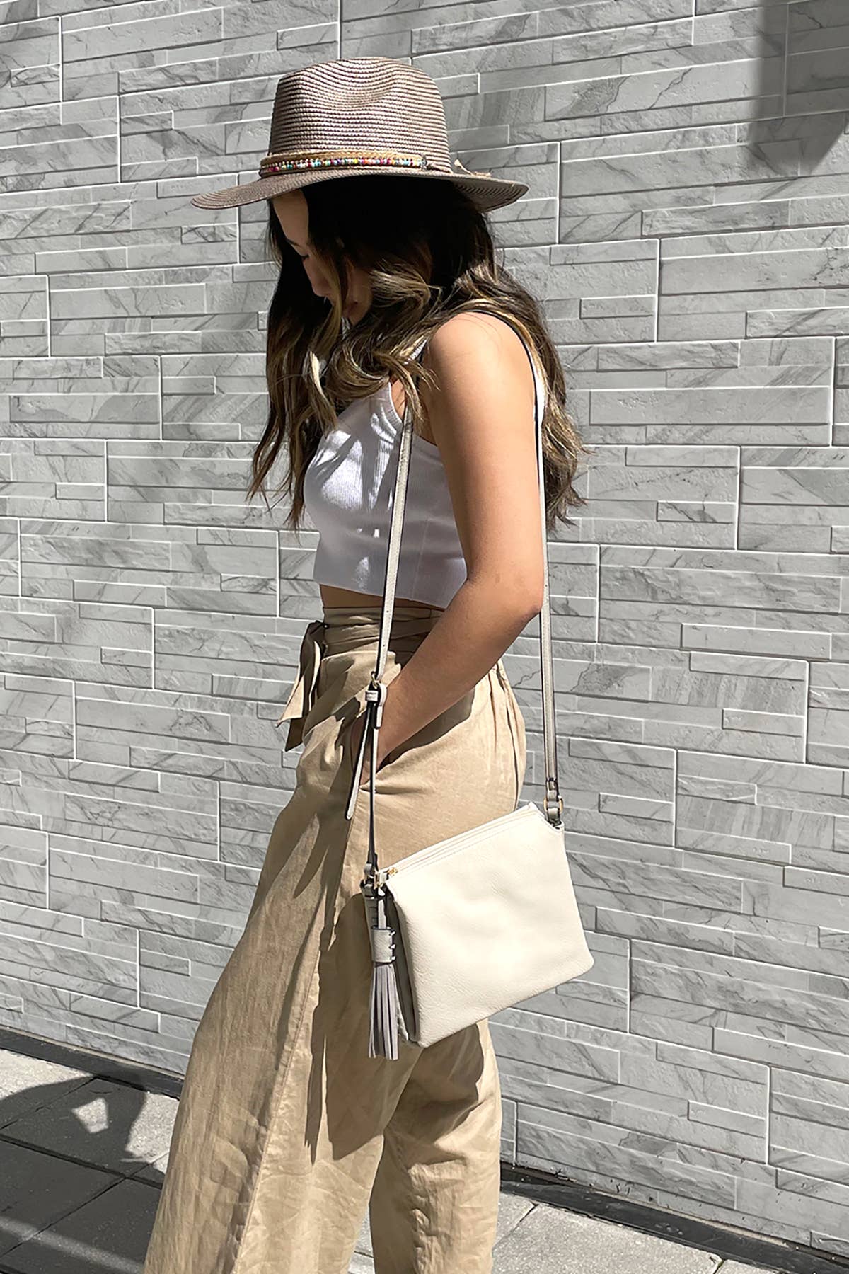 Sabrina 2 Tone Crossbody w/ 3 Compartments