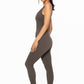 Ribbed Seamless V-Neck Catsuit