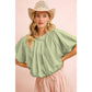 JERSEY BUBBLE SLEEVE TOP