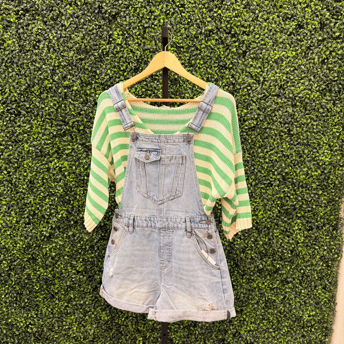 Denim Overall Shorts