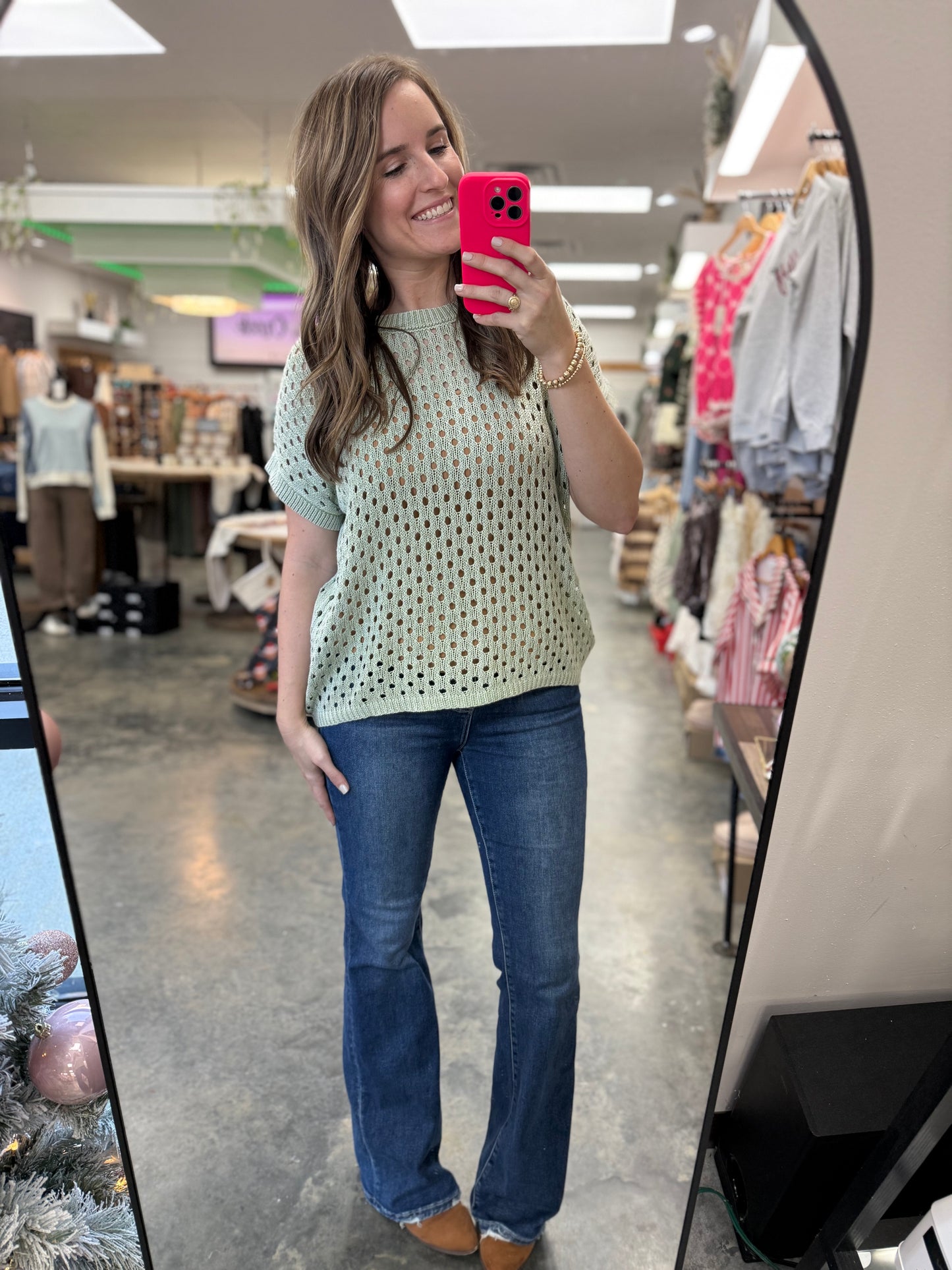 Green Tea Crochet Top