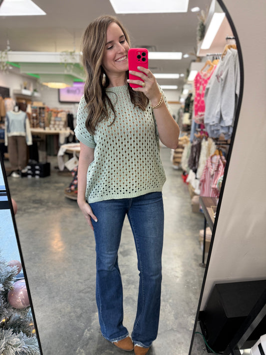 Green Tea Crochet Top